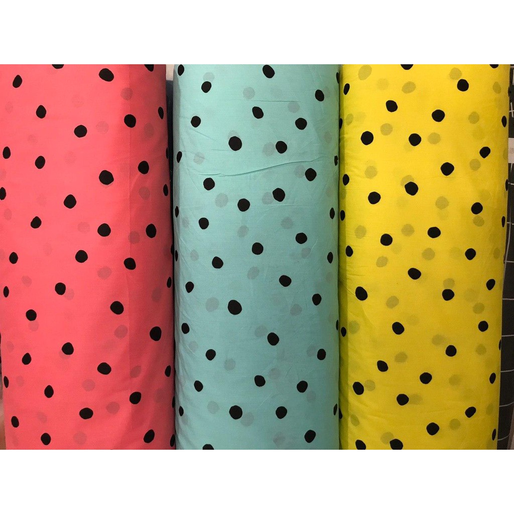 Konico Bahan Kain Sprei Katun CVC | Motif Dottie / Polkadot | Katun Star | Meteran