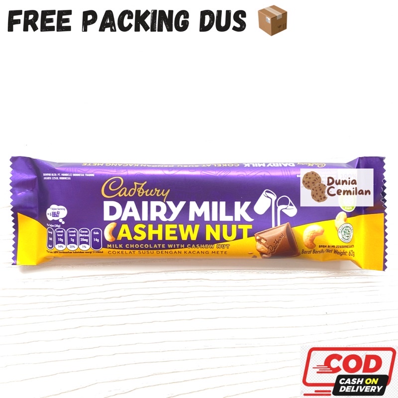 [TERMURAH!] Cadbury Dairy Milk MEDIUM 62gram SATUAN - Coklat Cadbury Dairy Milk Cashew Nut