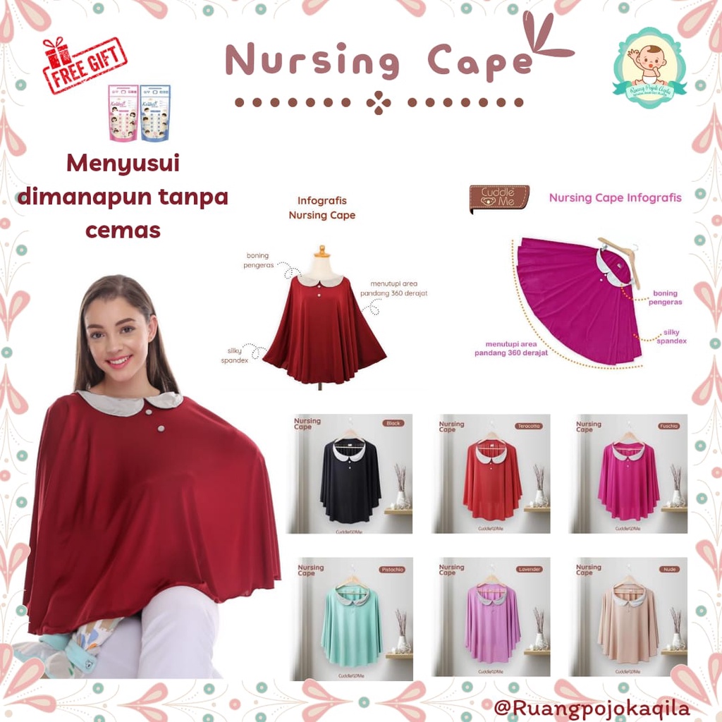 (FREE GIFT) Nursing Cover Cape Cuddle Me CuddleMe | Apron Penutup Menyusui