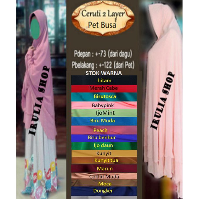 5INB JILBAB CERUTI JUMBO/KHIMAR CERUTI JUMBO/HIJAB CERUTI 2 LAYER O1MB