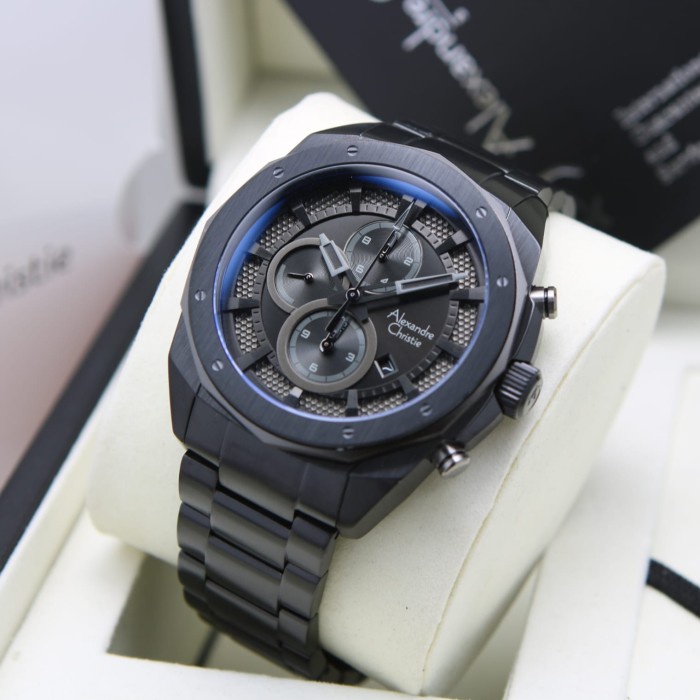 Jam Tangan Alexandre Christie AC 6611 / AC6611 Full Black Original