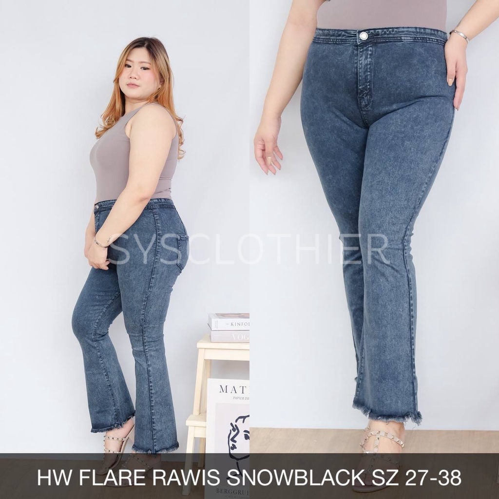 CELANA JEANS WANITA HW FLARE RAWIS SERIES