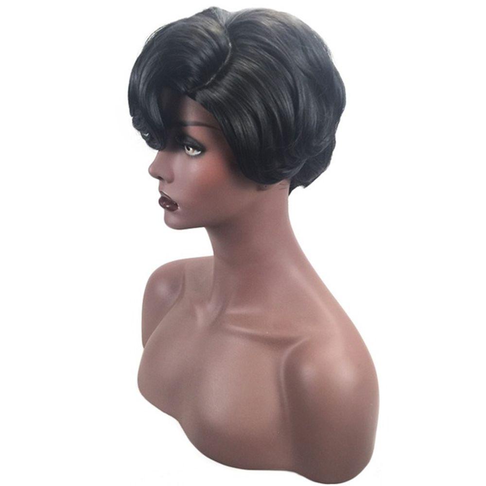 Wig Lurus Pendek Agustina Cantik Bobo Elegan Wanita Pesta Fashion Hitam Natural Hairstyle Bob Wig