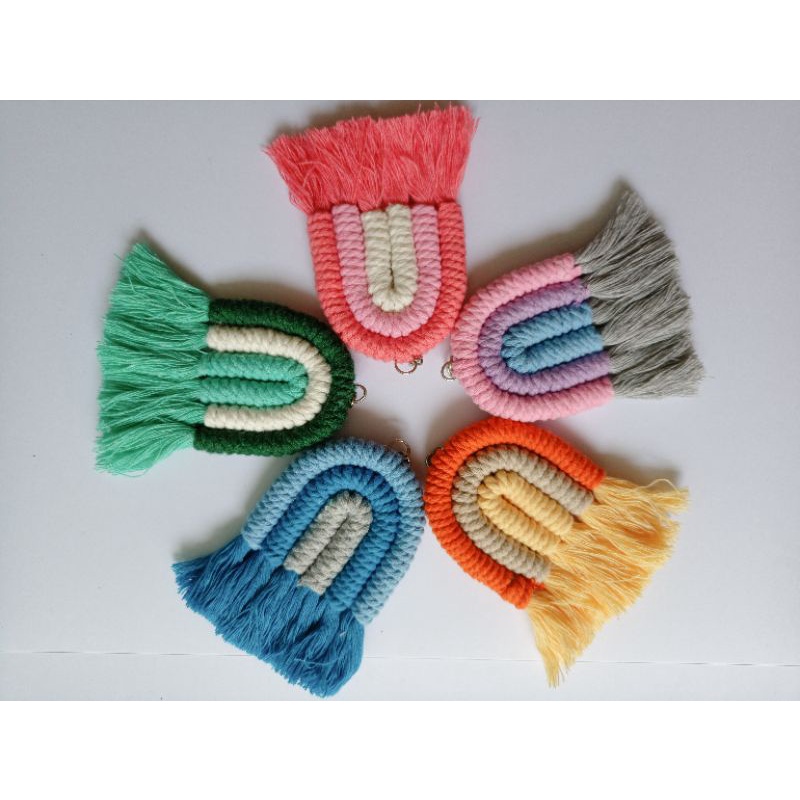 PART 2 Gantungan Kunci Macrame Rainbow Warna Small