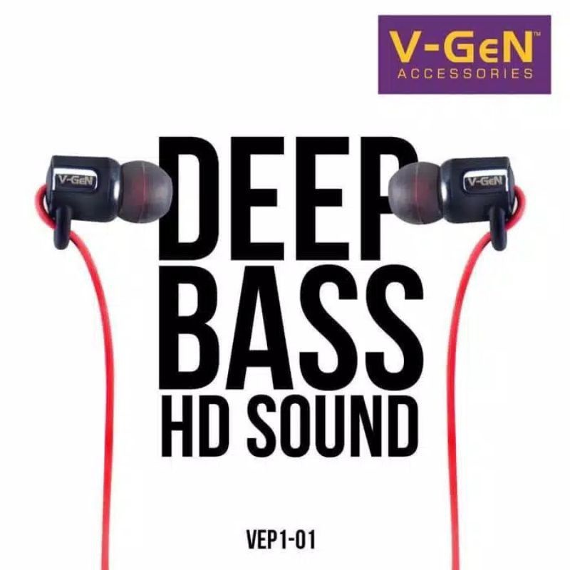 HEASDSET V-GEN EXTRA BASS WIRED EARPHONES