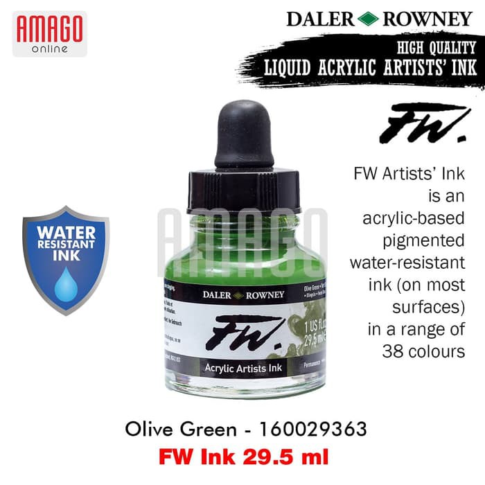 DALER-ROWNEY - FW INK 29.5 ML - OLIVE GREEN - 160029363