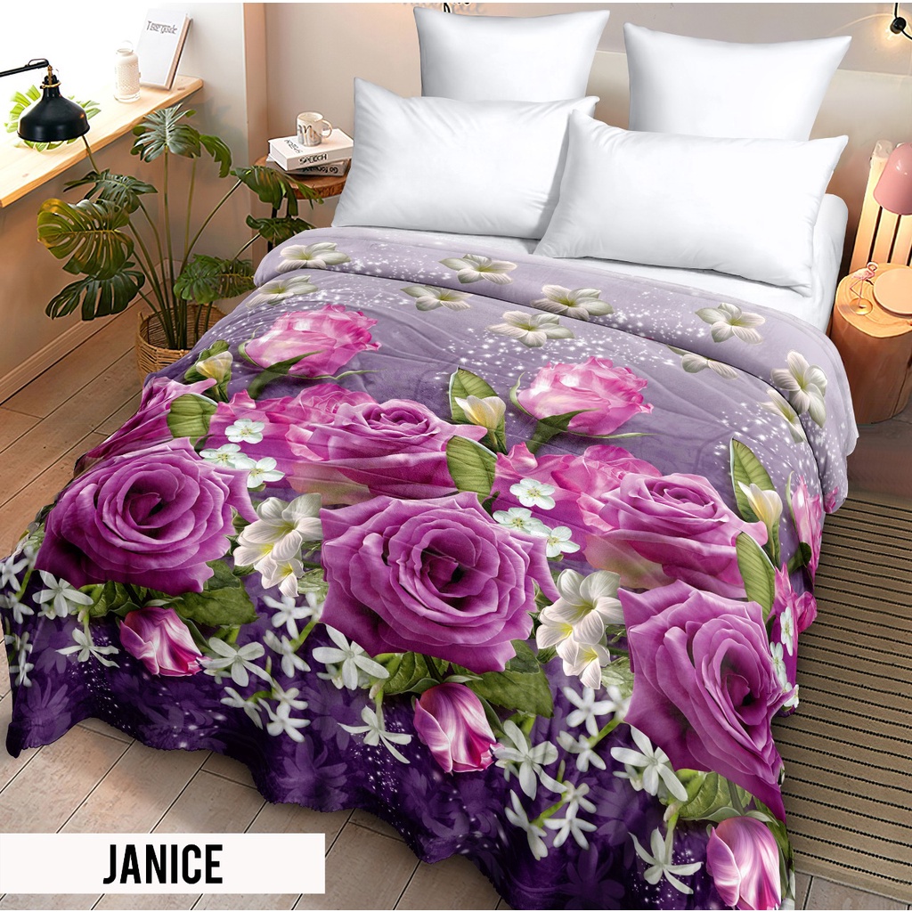 Selimut LADY ROSE Bulu Halus Murah / Blanket Anti Luntur Motif Janice 160x200