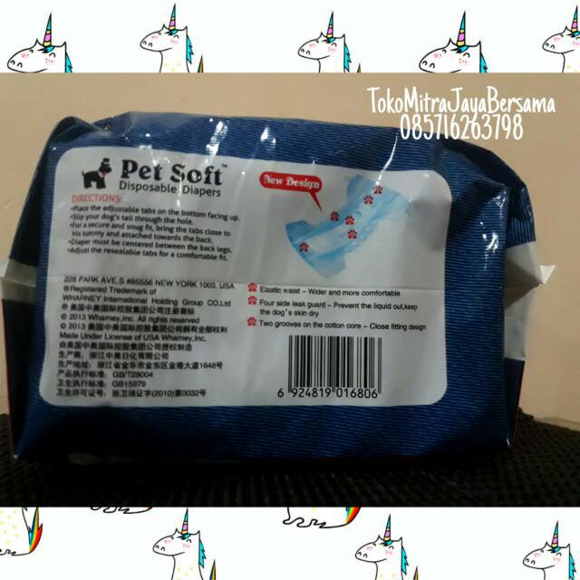 POPOK ANJING BETINA XS PET SOFT DISPOSABLE DIAPERS FEMALE SIZE XS