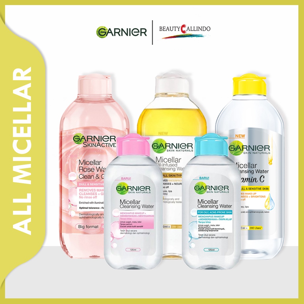 GARNIER MICELLAR WATER  PINK BLUE BIPHASE ROSE 100ML |125ML |50ML | 400ML