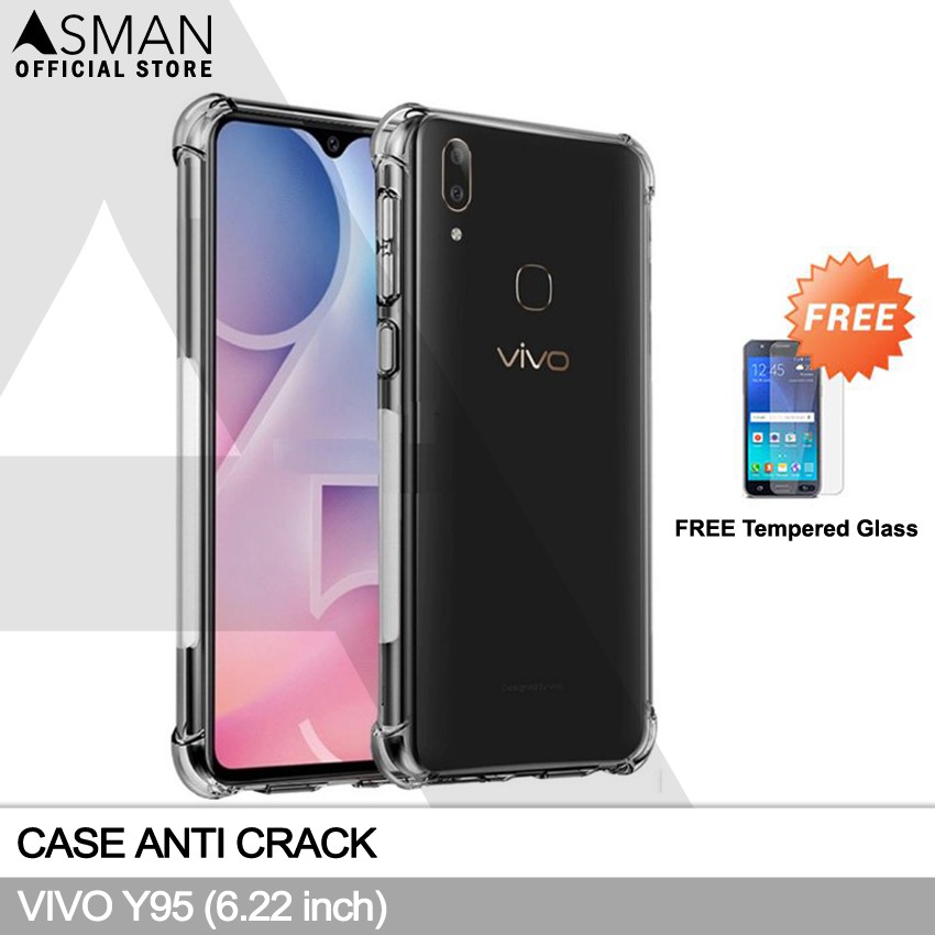 Anti Crack VIVO Y95 (6.22&quot;) | Soft Case Anti Bentur + FREE Tempered Glass