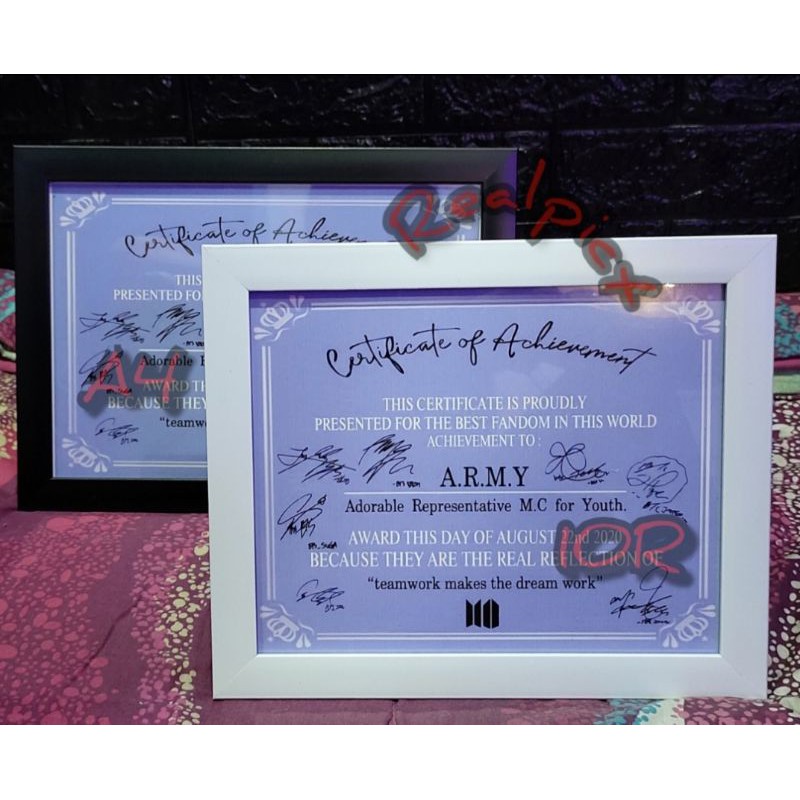 [READY] Certificate ARMY / Sertifikat ARMY /ORIGINAL / BTS ARMY