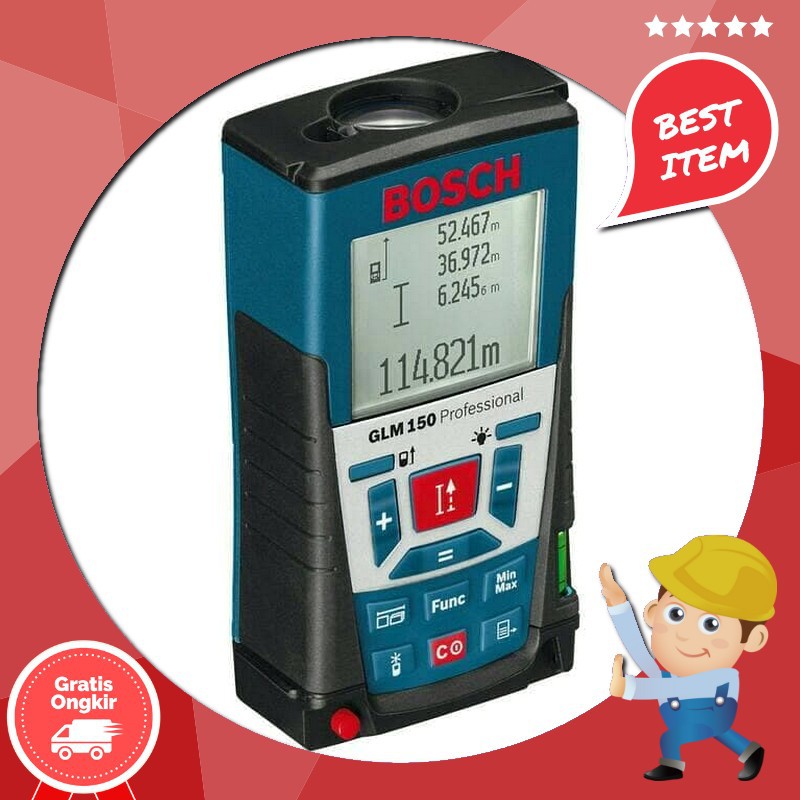 Jual Jual Meteran Laser Digital Glm 150 Bosch / Alat Ukur Digital Glm ...