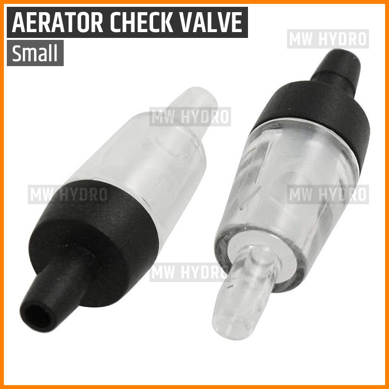 One Way Check Valve Aerator Akuarium untuk Selang 3/16&quot;, Small Black