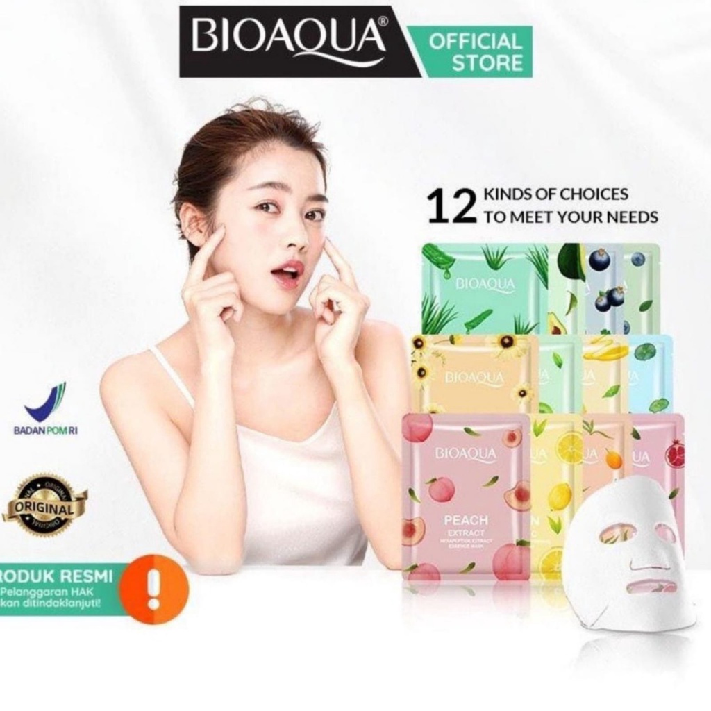 BIOAQUA Essence Mask Sheet 25g BPOM BARU !!