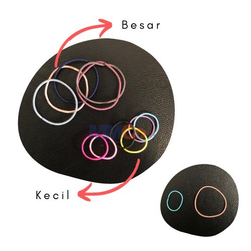 Ikat Rambut Karet Polos Elastis Gaya Korea Wanita / Karet Rambut / Karet Gelang Kucir isi 100pc MCO - AR05-3