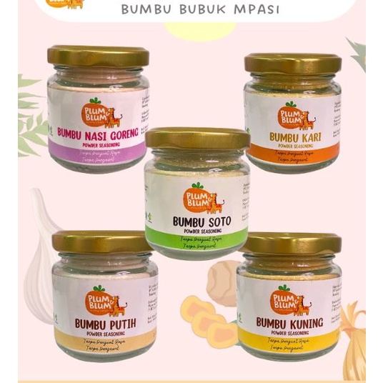 Plum &amp; Blum Bumbu Masak Mpasi Non MSG Bumbu Soto Bumbu Putih Powder - 50 gr