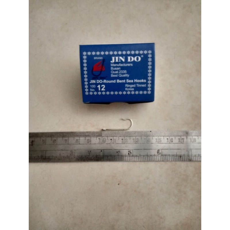 Mata Pancing Kail Hooks Jin Do Round Bent Sea Qual 2335 No 12 Made in Korea Ringed Tinned