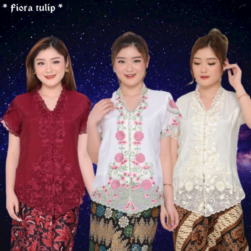 Atasan Kebaya Bordir Encim Senada Aurora Modern