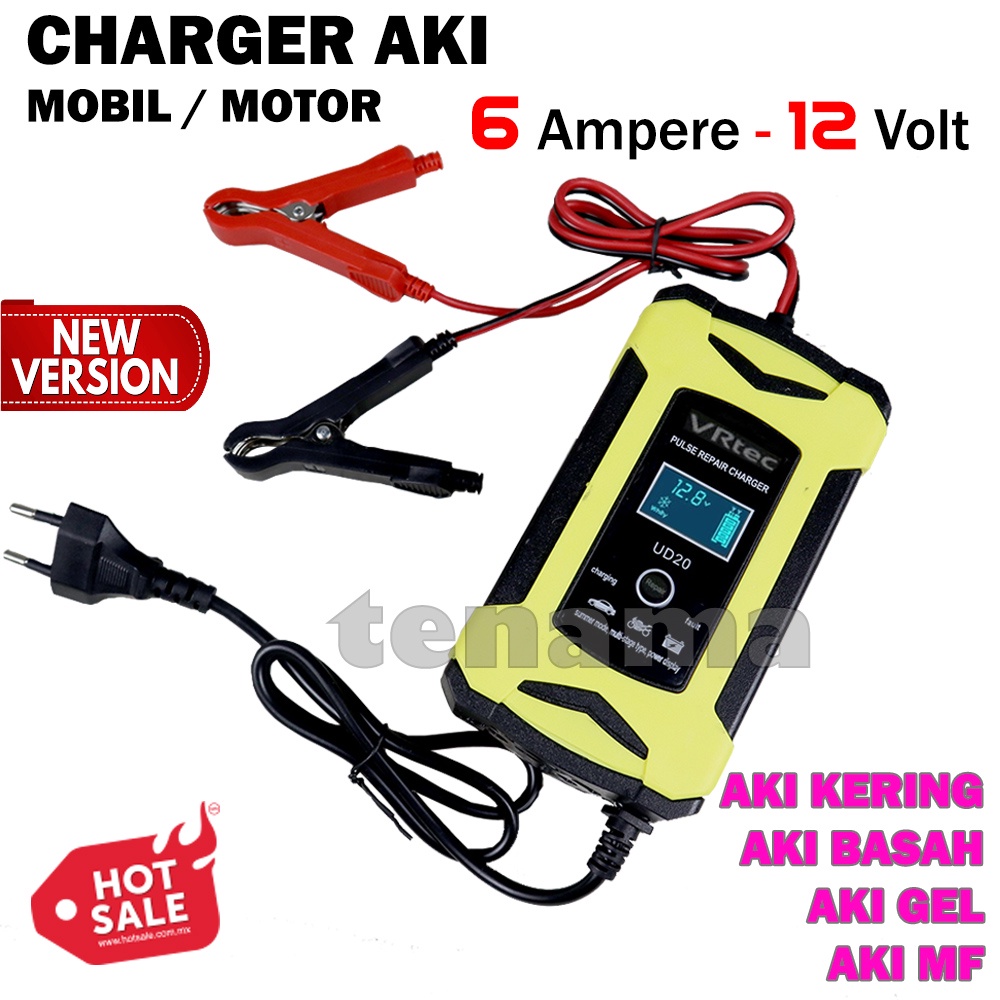 VRtec Charger Aki 12V6A Pulse Repair BY Intelligent Automatic Mobil Motor