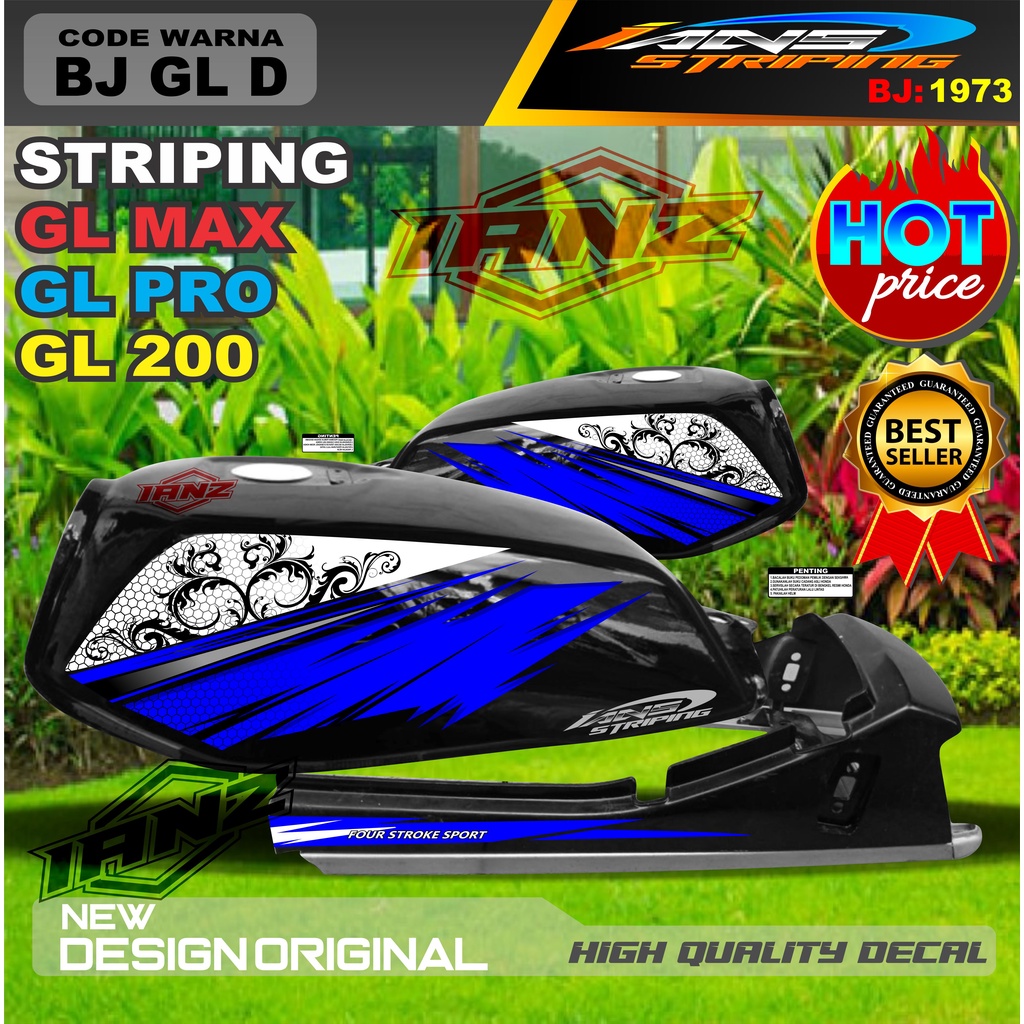 STIKER STRIPING GL PRO NEW DESAIN / STIKER GL 100 TERBARU / STIKER MOTOR