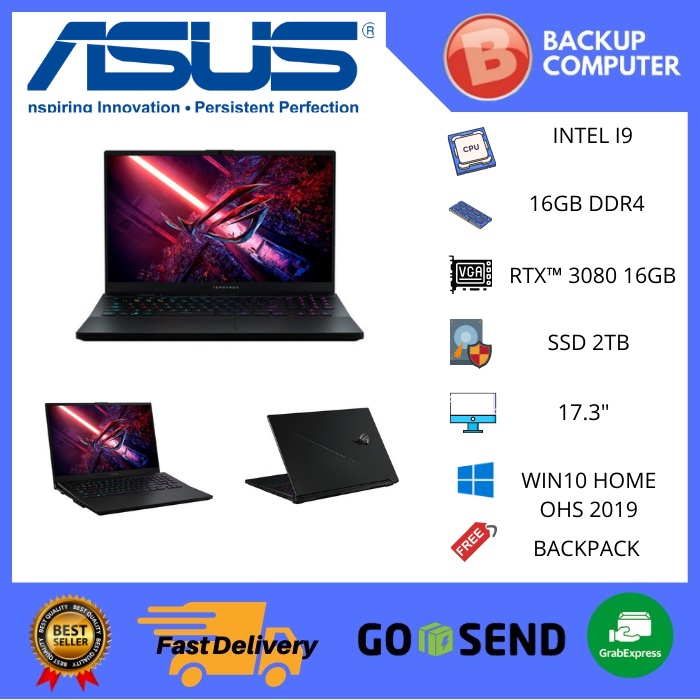 ASUS ROG ZEPHYRUS S17 GX703HS I938G6TO I9 11900H 32GB 2TBSSD RTX3080 16GB W10+OHS 17.3QHD 165HZ PK-R