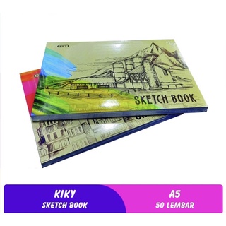 (1pcs)KIKY Sketch Book / Buku Sketsa Ukuran A5 Isi 50 Lembar