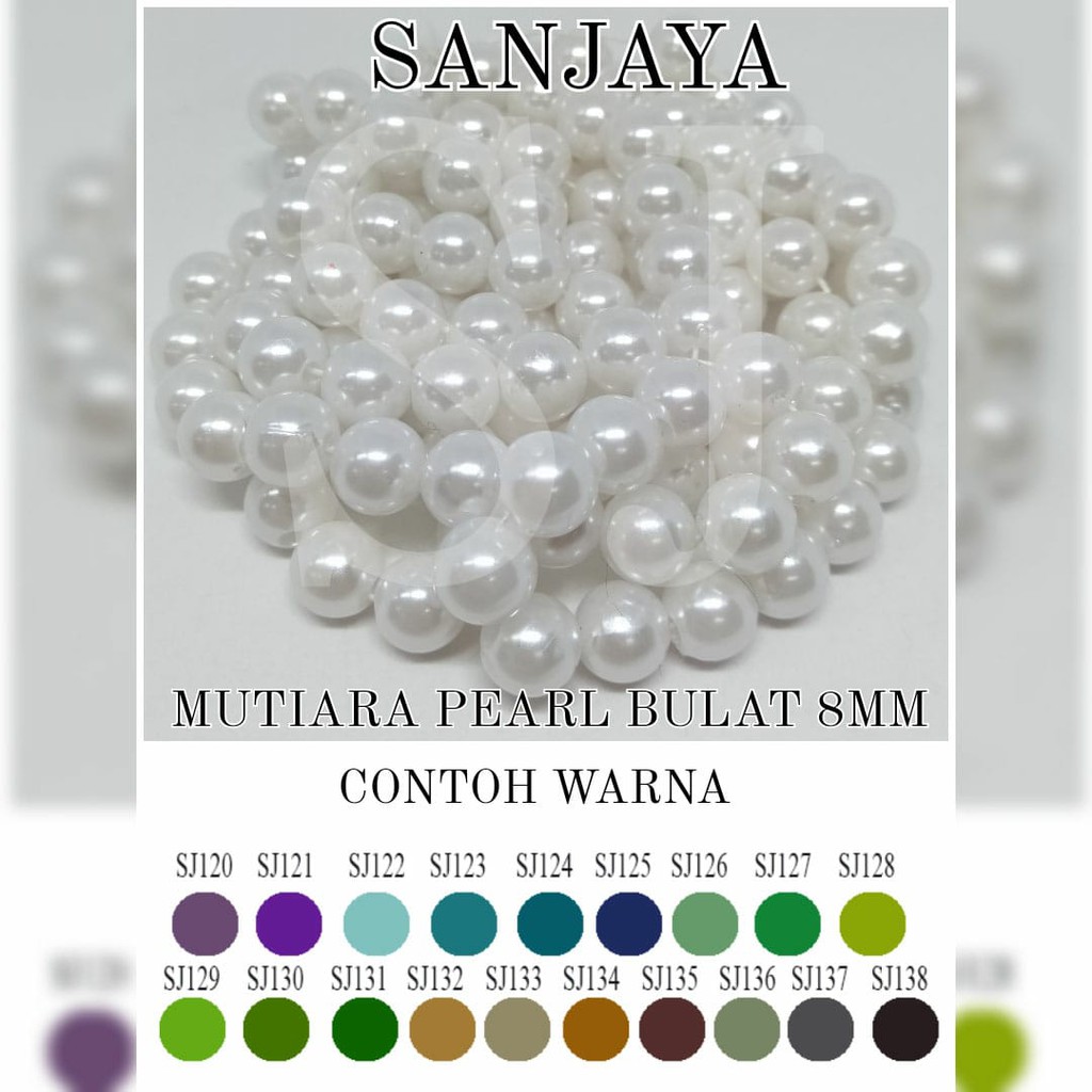 [1 Pon (450 Gram)] Manik Ringan / Mote Ringan / Mutiara Ringan Sintetis / Manik Mutiara Bulat 8Mm / Mutiara Pearl Bulat 8Mm