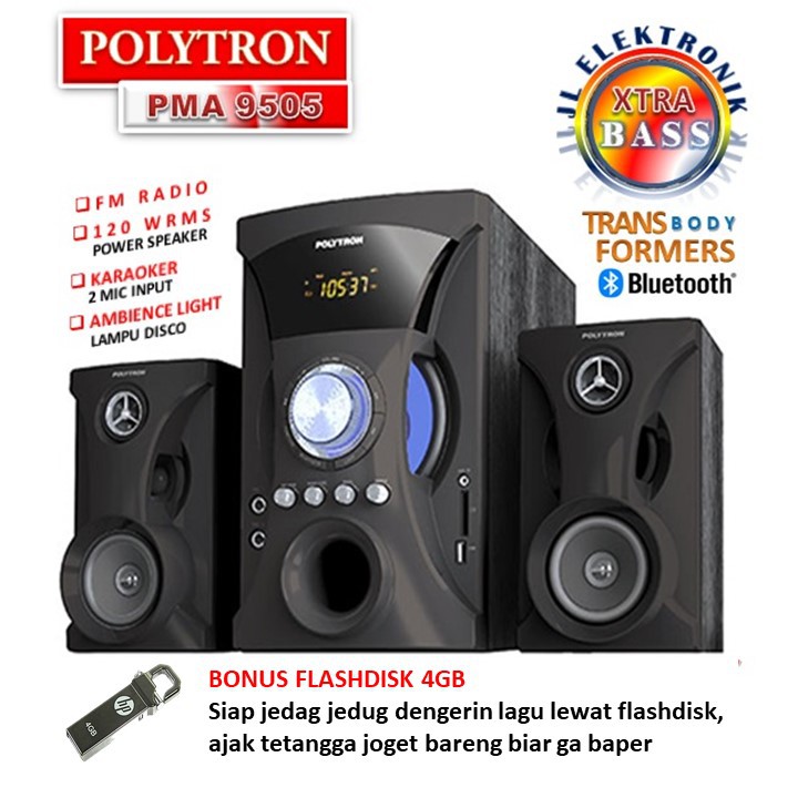 SPEAKER AKTIF POLYTRON SUPER BASS PMA 9505 BA BONUS FLASHDISK