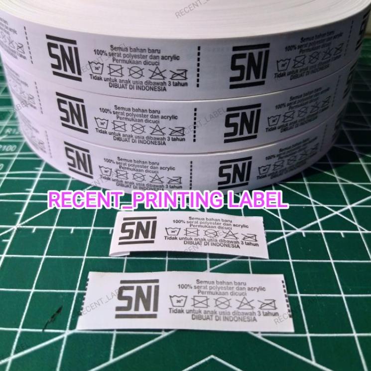 

[PRODUK ZDYZP] Printing logo,wash label, SNI label 1.5x4.5cm 1 roll @2.000 pcs 8VY