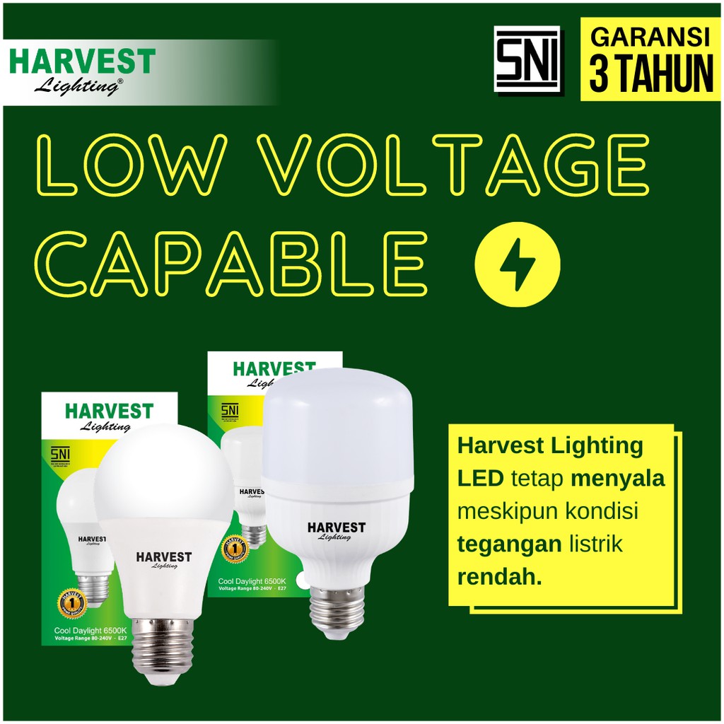 13W HARVEST LIGHTING Lampu Kapsul LED T-Bulb 13 watt Lampu Hemat Energi Original Bersertifikat SNI dan Bergaransi