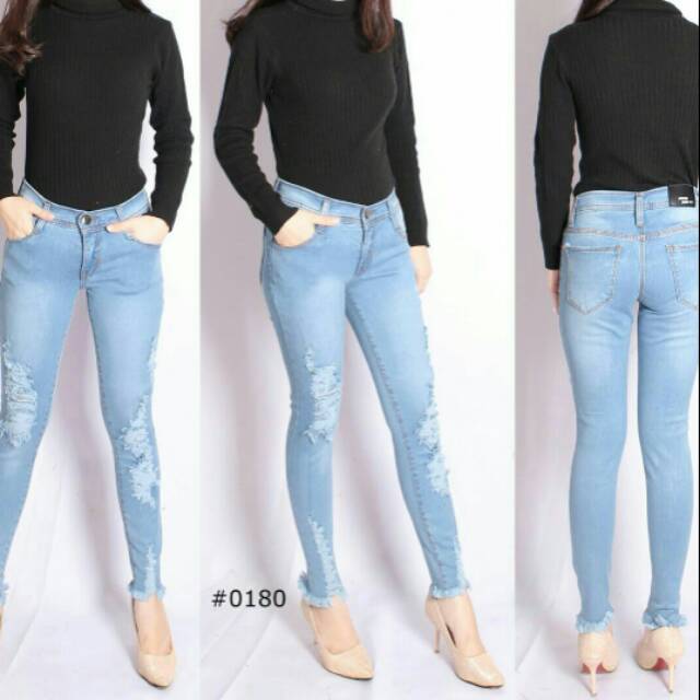 Miss Hotty ripped aquablue soft jeans