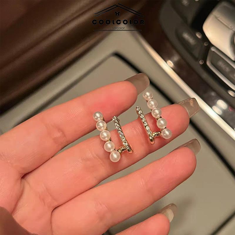 COD ❤️1 Sepasang Anting-anting mutiara perak S925 Anti karat Anti retro temperamen kelas atas Fashion Murah Impor Aksesoris