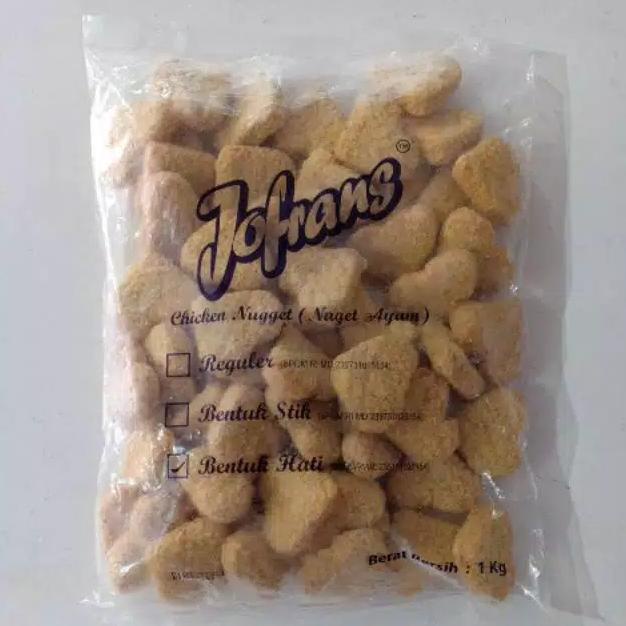 

MAKANAN BEKU / JOFRANS NAGET AYAM LOVE 1KG NON COD