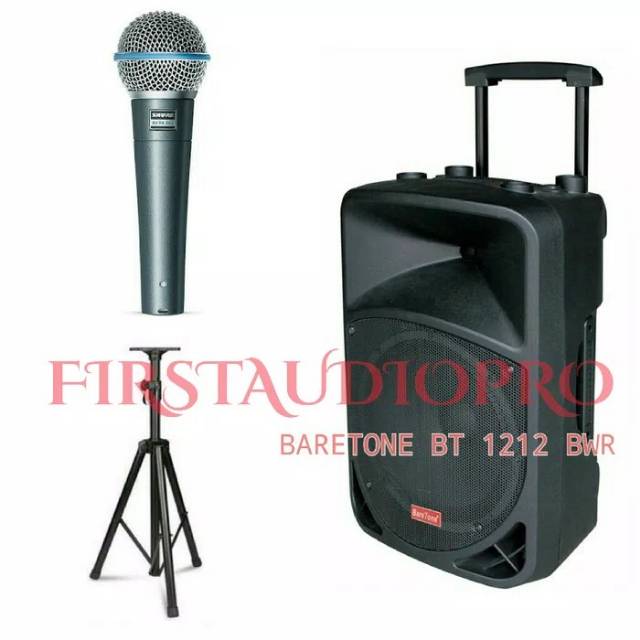 SPEAKER PORTABLE MEETING WIRELESS BARETONE BT 1212 BWR ( 12 INCH )