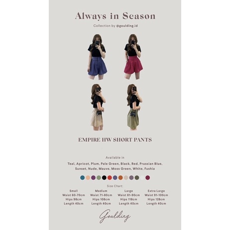 GOULDING EMPIRE HW SHORT PANTS (READY STOCK)