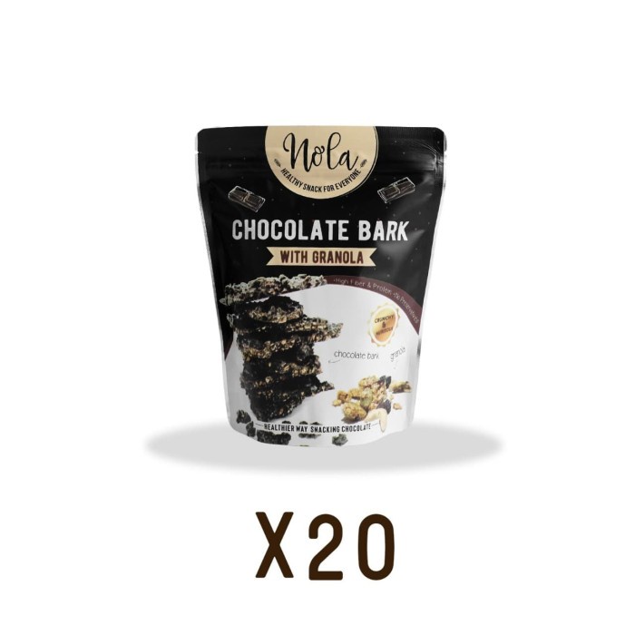 

Jual Paket Nola Chocolate Bark With Granola 1 Box Isi 20 Pcs