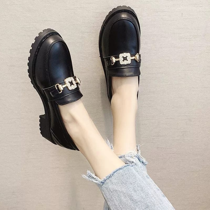 Sepatu Wanita Loafer Mutiara Import Premium LCB 0242