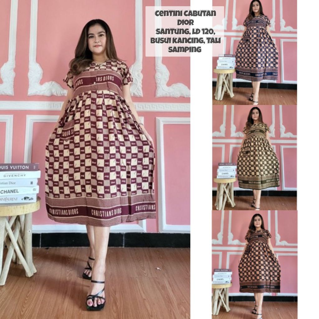 Daster Jumbo Branded Motif Kekinian Model Centini Rayon Adem Busui Kancing Depan ( Harga Promo Murah ) - Daster Wanita Ibu Hamil Menyusui Terbaru Nyaman Dipakai