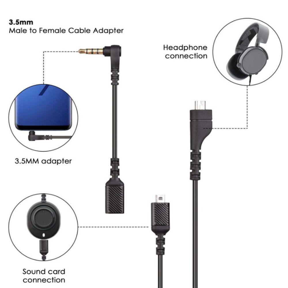 TOP Kabel Headphone Universal Microphone Extension Braided Wires Kabel Headset Kabel Pengganti Untuk SteelSeries