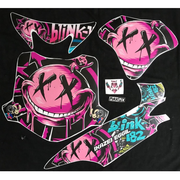 Decal Stiker Mio Sporty Dekal Variasi Stiker Striping Fullbody marsmellow pink