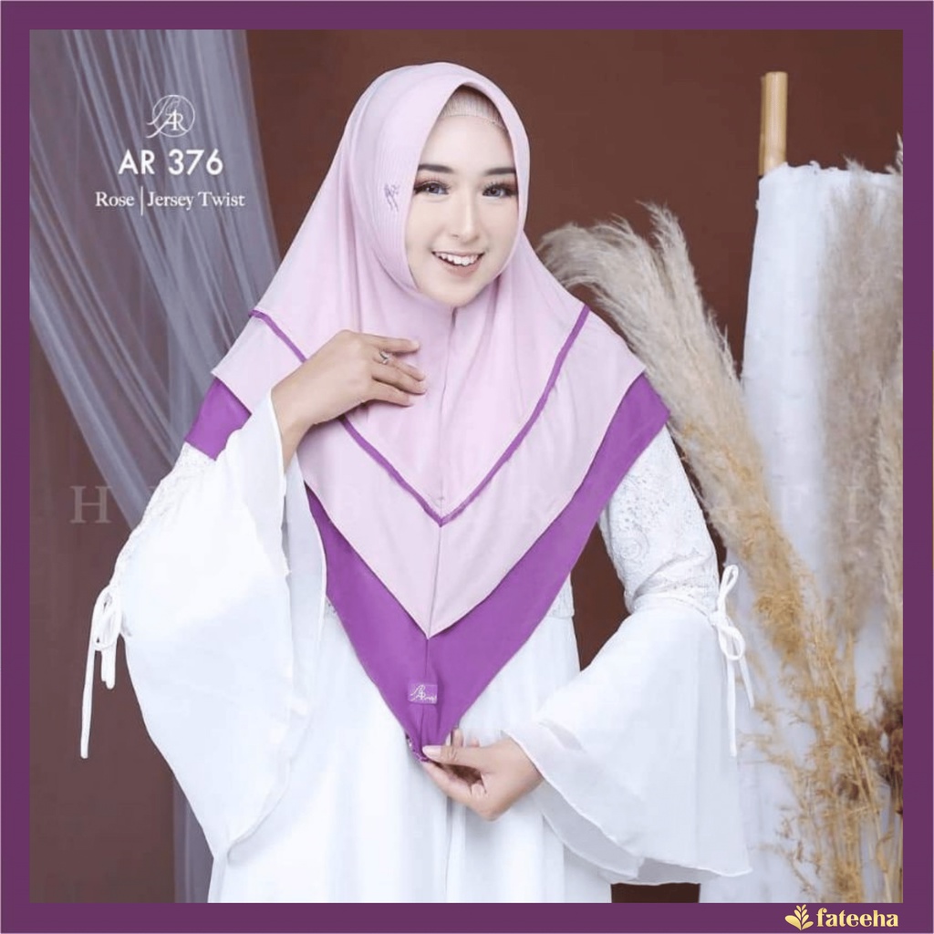 Hijab Arrafi AR 376 Bergo Jilbab Kerudung Tudung Kudung Instan Rose