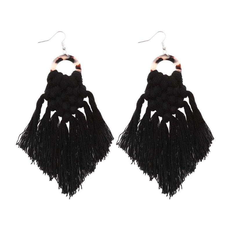 SIY  Fashion Vintage Women Boho Bohemian Earrings Long Tassel Fringe Dangle Earrings