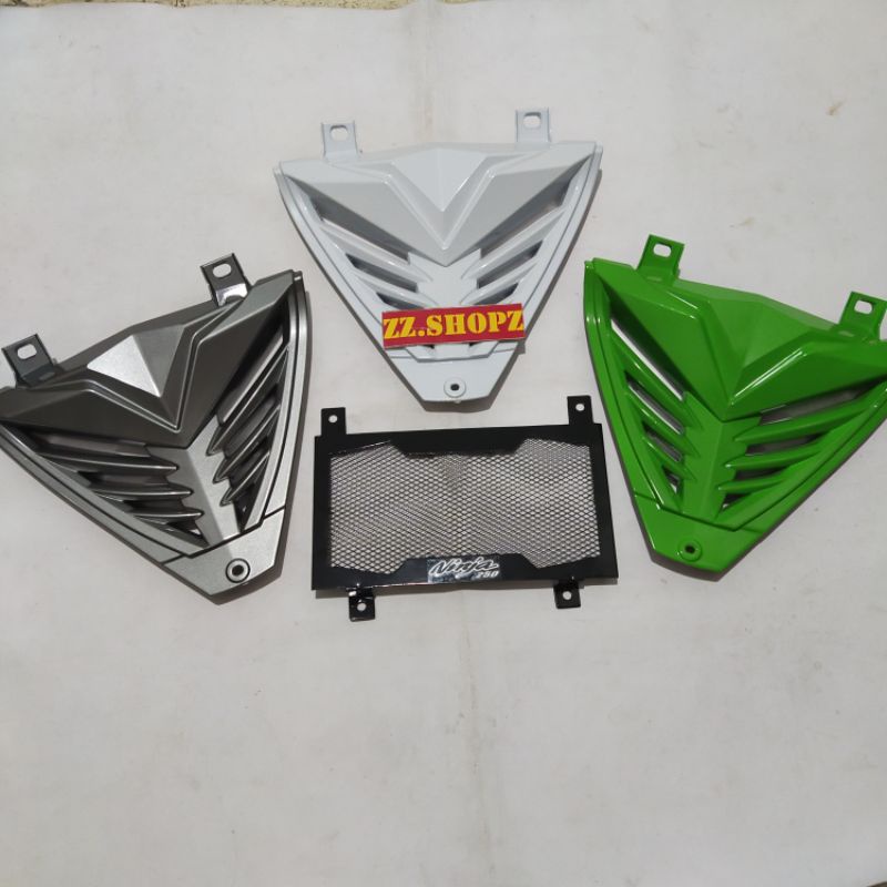 V grill ninja 250 fi old plus tutup radiator ninja 250 fi Cover mesin segitiga ninja 250 fi old