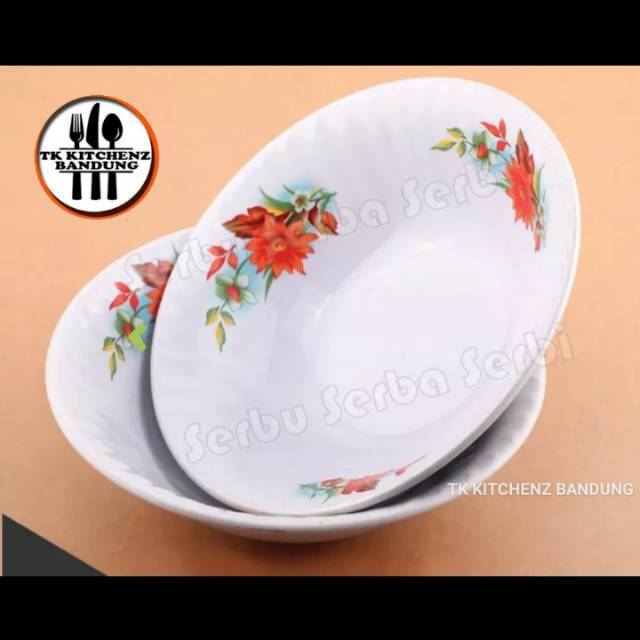 Mangkok Keramik Lucky 7 Motif Bunga - Mangkok Kembang