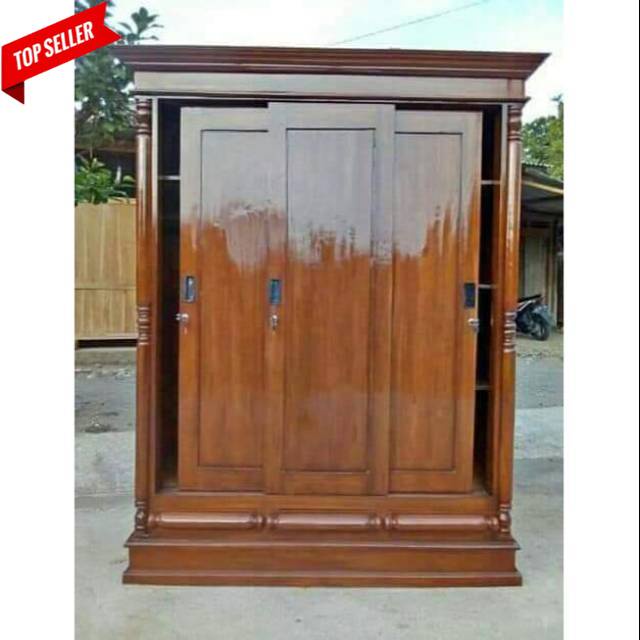 Sliding Door Almari Minimalis , Lemari Pakaian 3 Pintu