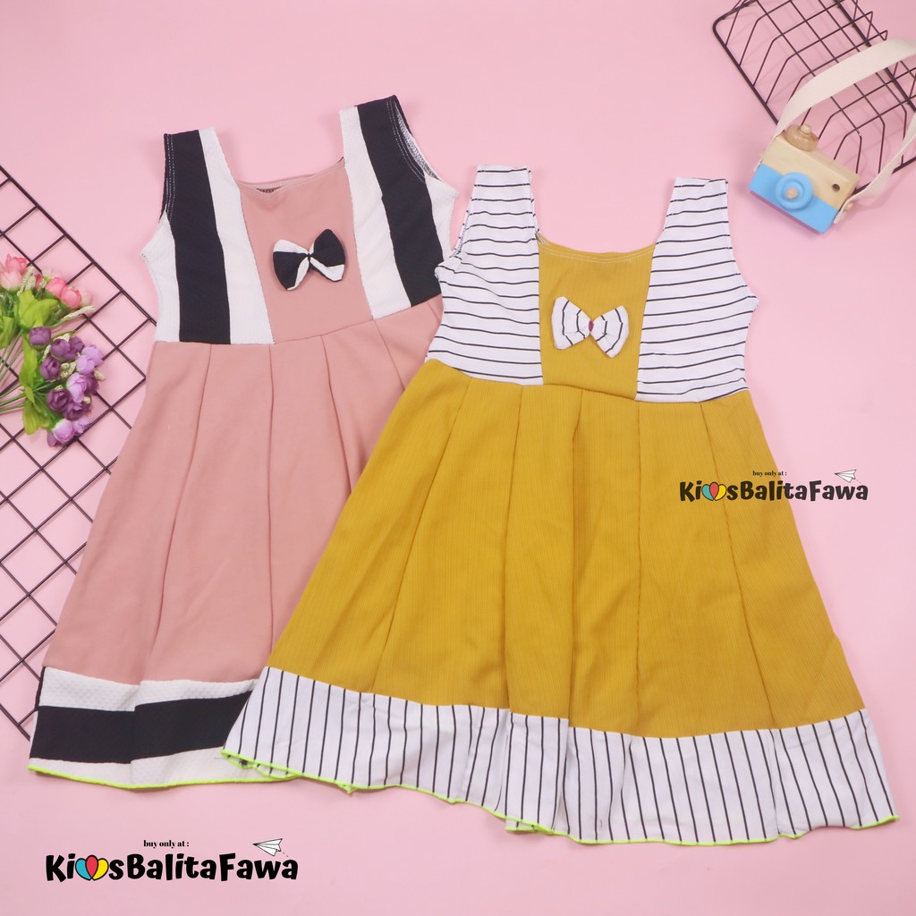 Dress Aurora uk 5-6 Tahun / Baju Anak Perempuan Murah Dres Polos Yukensi Adem Pakaian Pesta Gaun