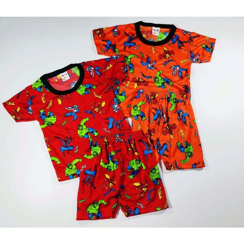 BAJU ANAK SET KAOS KARAKTER KARTUN MARVEL