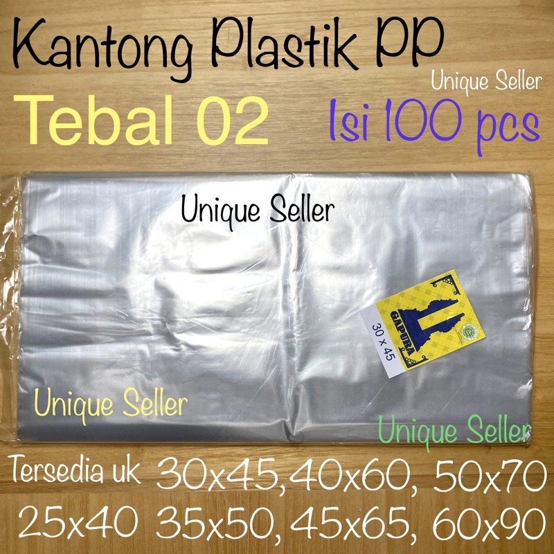 Plastik Laundry GAPURA 30x45 Tebal 02 isi 100 pcs / Kantong Plastik PP Uk 30 x 45 x 02 / Plastik Opp Tipis 30x45x02 / Kantong Plastik Pembungkus Tipis Uk 30 / Kantong Plastik PP GAPURA 30 x 45 x 02 / Kantong Plastik PP 30 x 45 Tebal 20 Mikron