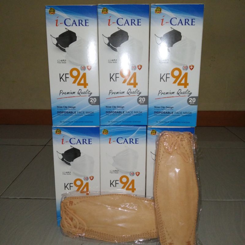 Masker Kf94 Evo i-care isi10 pcs warna soft beige