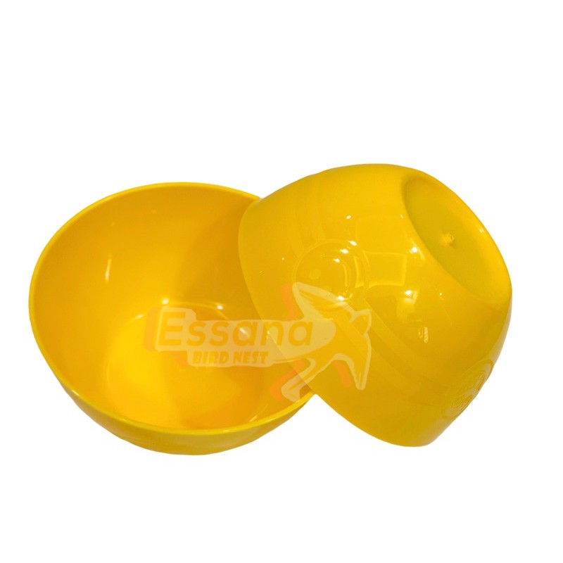 Gelas Minum Plastik _Piring Makan Bulat Plastik _Mangkok Makan Bulat Bakso Plastik_Sendok Makan Plastik_Terlaris Termurah Berkualitas ( 1pcs ) claris-Mangkok bulat kuning